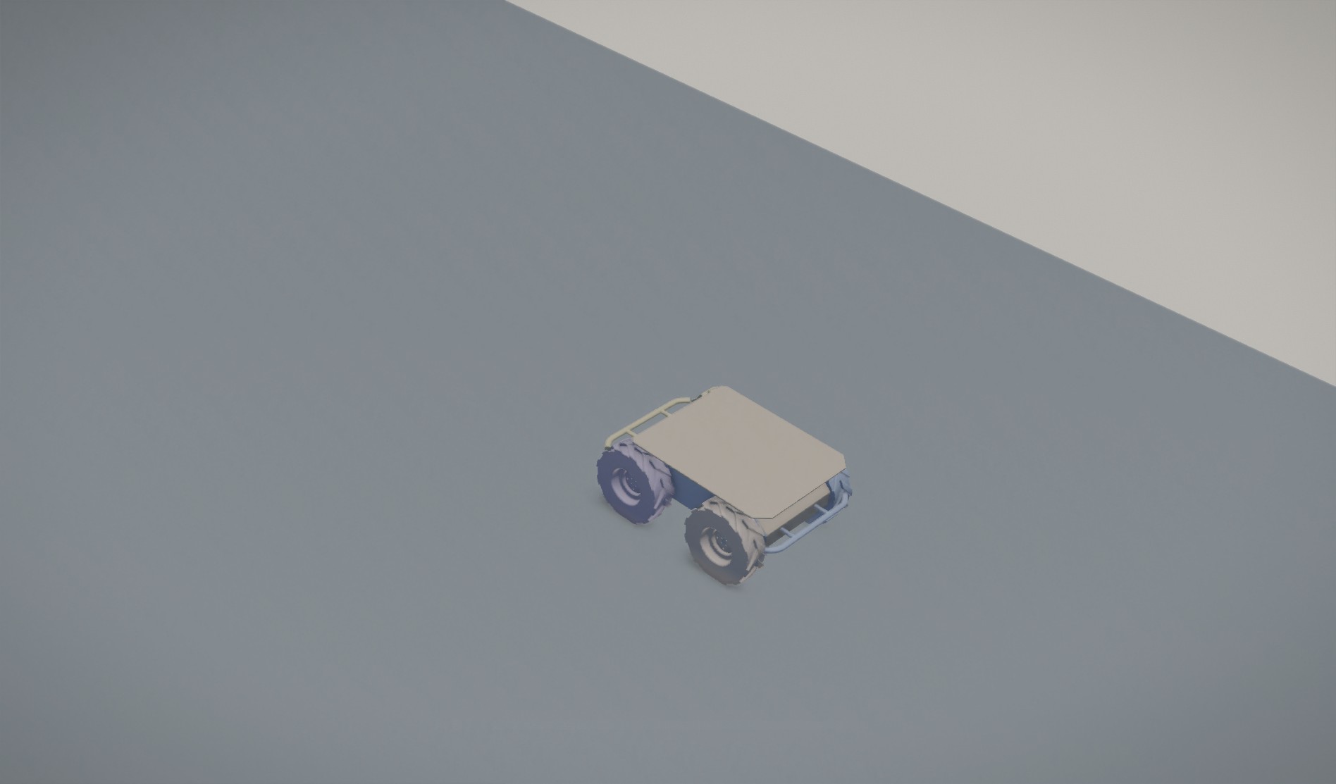 Husky in OmniSim at the STOP request in low friction, case 060.